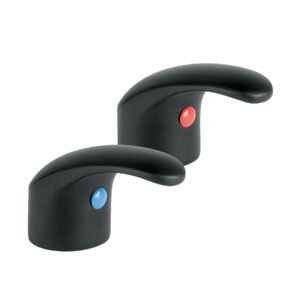 Juego manerales de palanca p/lav-fregadero,negro mate,Aqua