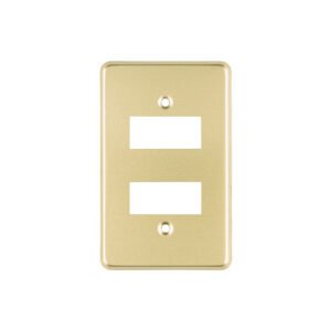 Placa 2 módulos, de aluminio, línea Económica, Volteck