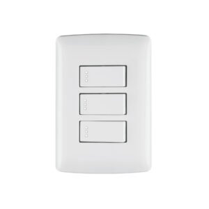 Placa armada 3 interruptores sencillos,blanco,línea Italiana
