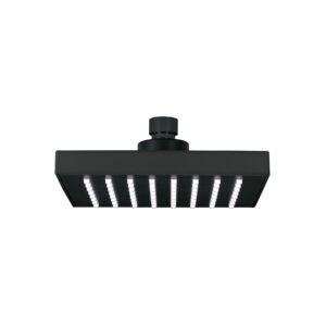 Regadera cuadrada ABS 6' acabado negro mate sin brazo, Foset