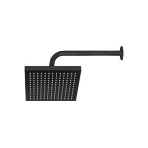 Regadera cuadrada ABS 8' acabado negro mate con brazo, Foset
