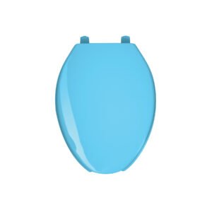 Asiento alargado con tapa para WC, abierto, azul, FOSET