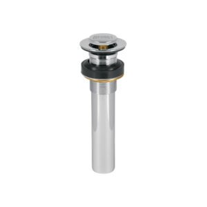 Contra p/lavabo sin rebosadero, sistema push, cromo, 1-1/4'