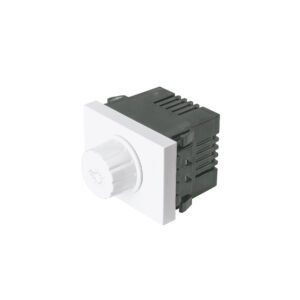 Dimmer giratorio, 1.5 módulos, línea Española, color blanco