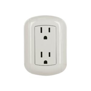 Contacto de sobreponer dúplex 2 polos+ tierra, ABS, Volteck