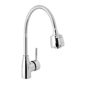 Monomando para fregadero con cuello flexible, cromo, Tubig