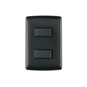 Placa armada 1 interruptor 1 escalera, negro, línea Italiana