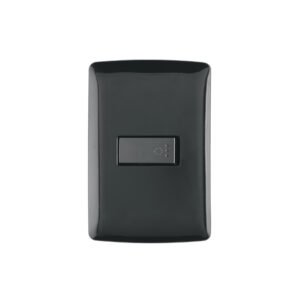 Placa armada con timbre, negro, línea Italiana, Volteck