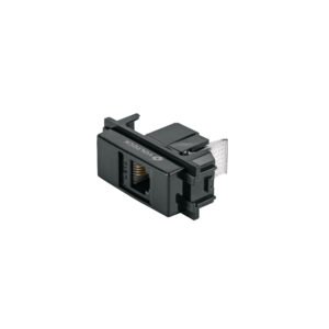 Toma de teléfono, línea Italiana, color negro, Volteck