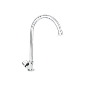 Llave individual fregadero, cuello curvo, hexagonal, BASIC
