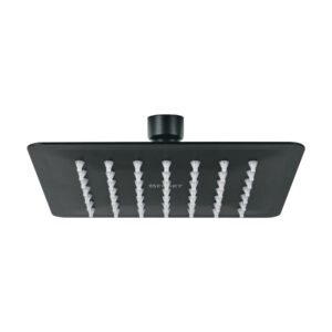 Regadera cuadrada 6', acero inox, sin brazo, negro, Túbig