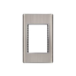 Placa de acero inox con 1 ventana 3 módulos, línea Lisboa