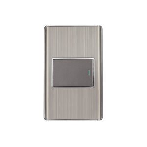 Placa armada acero inox 1 interruptor 1.5 módulos, Lisboa