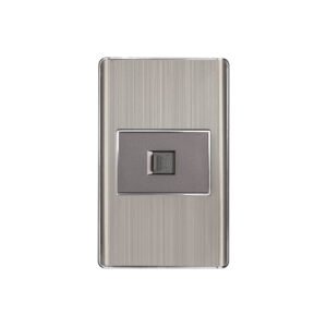 Placa armada acero inox 1 toma para teléfono 1.5 mód, Lisboa