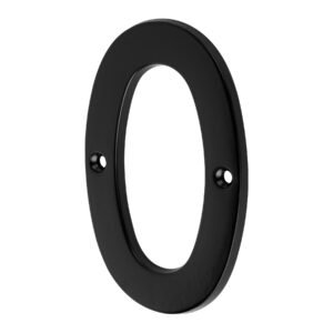 Número 0 de latón sólido 4', negro,  HERMEX