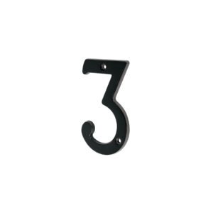 Número 3 de latón sólido 4', negro,  HERMEX