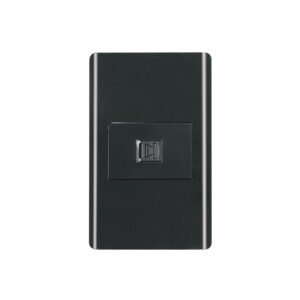 Placa armada negra 1 toma para teléfono 1.5 mód, Lisboa