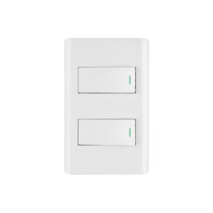 Placa armada blanca 1 interruptor y 1 de 3 vías 1 mód, Lisbo