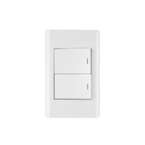 Placa armada blanca 1 interruptor y 1 de 3vías 1.5mód, Lisbo