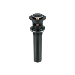Contra p/lavabo, 1-1/4', con rebosadero, push, latón, negro