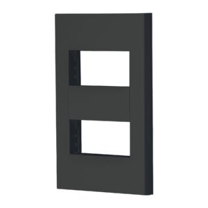 Placa 2 ventanas, 1 módulo, línea Española, color negro