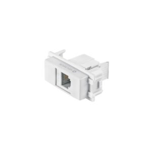 Toma de teléfono, línea Italiana, color blanco, Volteck