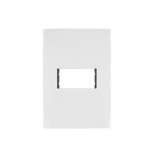 Placa 1 módulo de ABS, línea Oslo, color blanco, Volteck