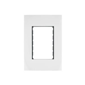 Placa 3 módulos de ABS, línea Oslo, color blanco, Volteck
