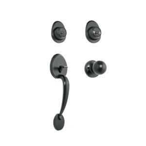 Jaladera y perilla, Lugo llave-llave, negro, HERMEX