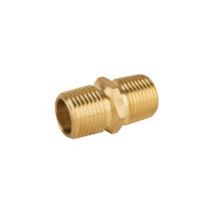 Niple unión NPT de latón, 1/2' con tuerca hexagonal, Foset