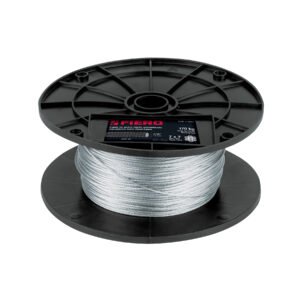 Metro de cable rígido 1/16' de acero 7x7 hilos, 300 m, Fiero