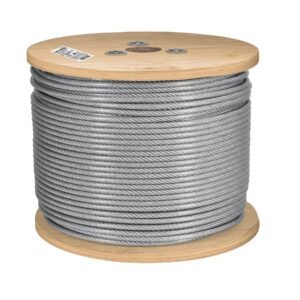 Metro de cable rígido 1/8' acero 7x7 recubierto PVC, 300 m