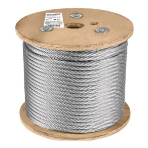 Metro de cable rígido 5/16' de acero 7x7 hilos, 75 m, Fiero
