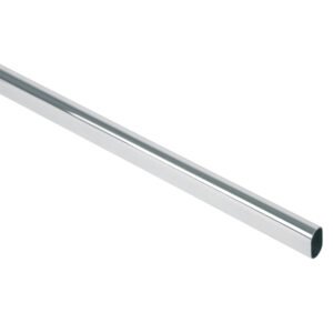 Tubo ovalado para clóset, 3.0 m, acero cromado, HERMEX