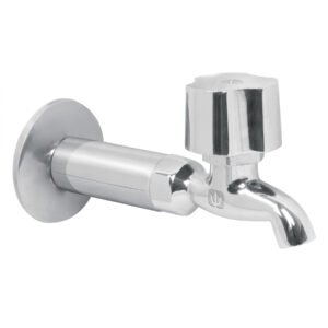 Llave 1/2' para fregadero con niple y chapeton, cromo, BASIC