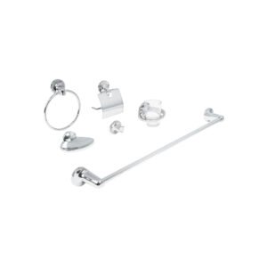 Juego de 6 accesorios para baño metálicos, Foset Aqua