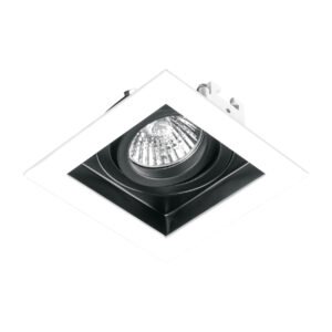 Luminario empotrable con 1 spot dirigible, blanco, VOLTECK