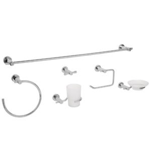 Juego de 6 accesorios para baño acabado cromo, Foset Element
