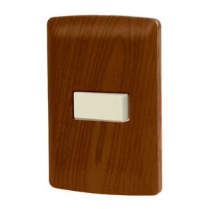 Placa armada 1 interruptor escalera, madera, línea Italiana