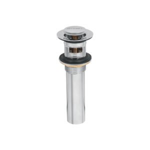 Contra p/lavabo con rebosadero, sistema push, cromo, 1-1/4'
