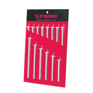 Exhibidor Fiero con tornillos tipo máquina, 1/4'