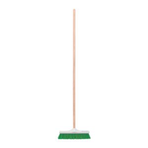 Cepillo industrial cerda rígida de 30 cm, bastón de madera