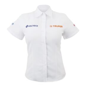 Camisa manga corta para mujer, blanca, M, Truper