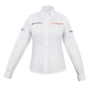 Camisa manga larga para mujer, blanca, M, Truper